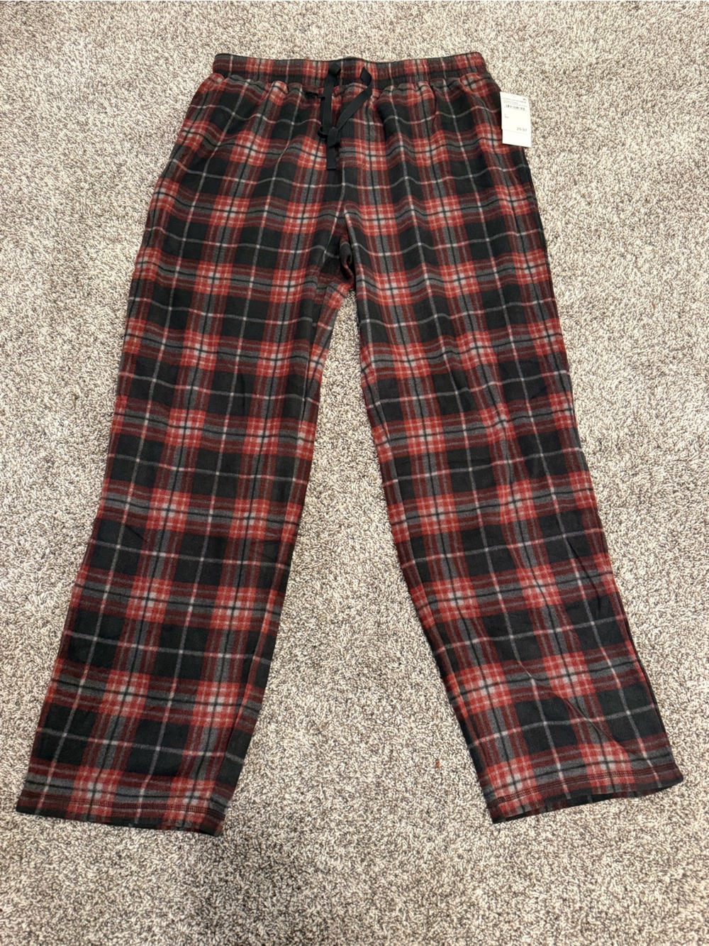 Nordstrom Rack Men’s Microfleece Pajama Pants Large Black Danville Plaid NWT